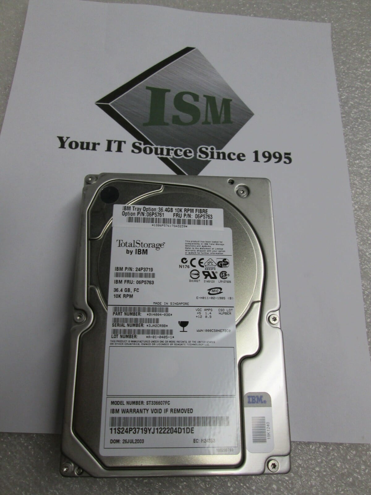 IBM 06P5763 36gb 10k disk 2gbps 24P3719